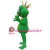 Funny Smiling Frog With Crown Mascot Costume For Adult 