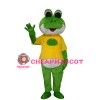 Lovely Cartoon Smiling Frog With Yellow Shirt Mascot Costume