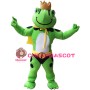 Strong Crown Frog With Yellow Cloak Mascot Costume