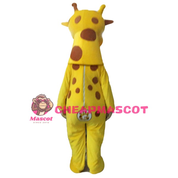 Cute Plush Yellow Giraffe Mascot Costume