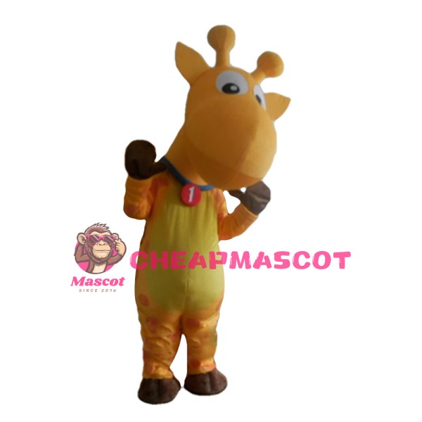 Lovely Cartoon Orange Giraffe Mascot Costume For Festival