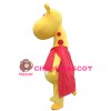 New Kind Smiling Yellow Giraffe With Red Cloak Mascot Costume
