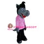 Good Quality Friendly Wolf With Red Top Mascot Costume