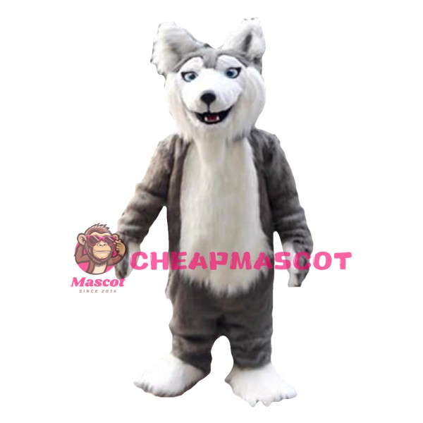 Long Fur Cartoon Wolf Mascot Costume