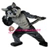 Strong Black & Grey Wolf Mascot Costume