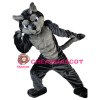 Strong Black & Grey Wolf Mascot Costume