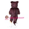 Long Fur Brown & White Wolf Mascot Costume