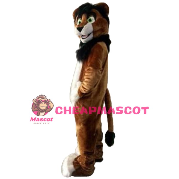 Long Fur Happy Lion Mascot Costume For Party