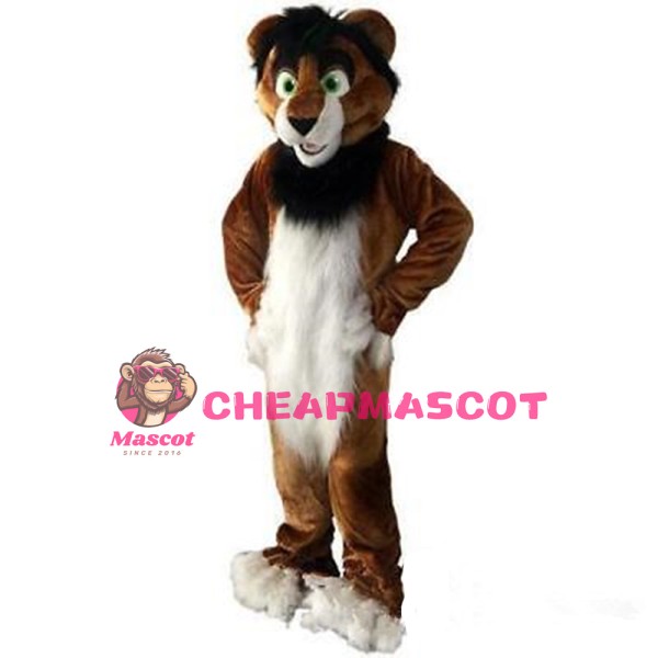 Long Fur Happy Lion Mascot Costume For Party