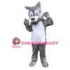 Cartoon Plush Grey Wolf Mascot Costume