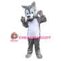Cartoon Plush Grey Wolf Mascot Costume