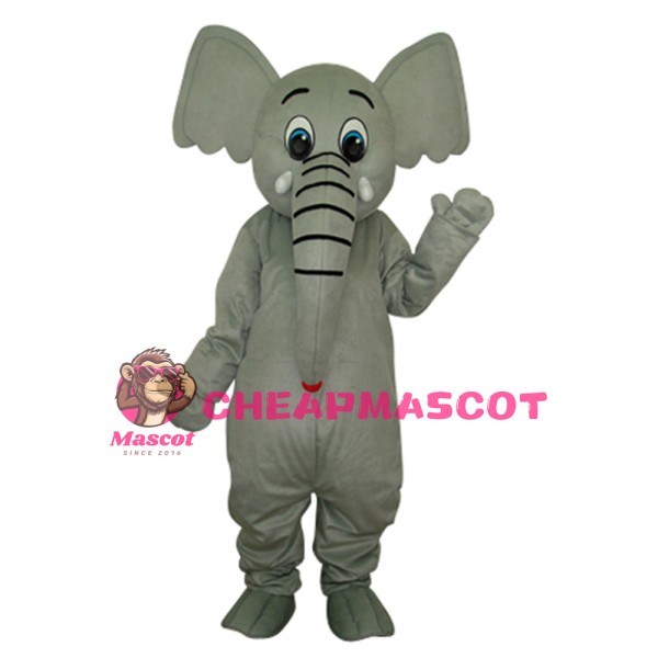 Adult Size Classic Cartoon Grey Elephant Mascot Costume