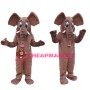 Unisex Plush Brown Elephant Mascot Costume For Party