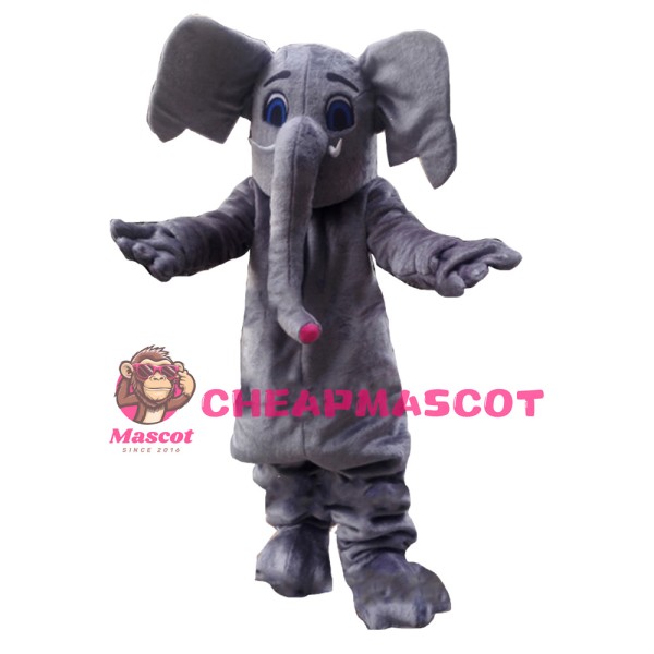 Professional Quality Cartoon Grey Elephant Mascot Costume