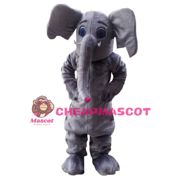 Professional Quality Cartoon Grey Elephant Mascot Costume
