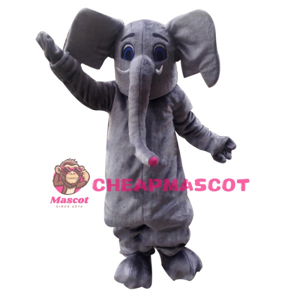 Professional Quality Cartoon Grey Elephant Mascot Costume