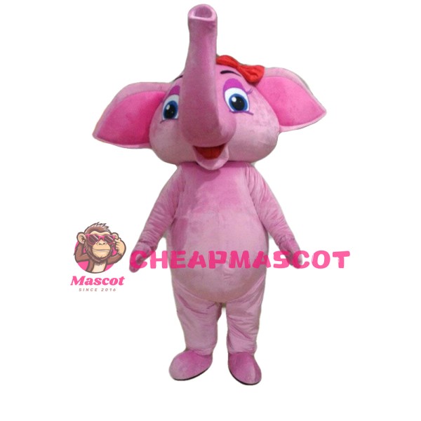 New Friendly Cartoon Pink Elephant Mascot Costume