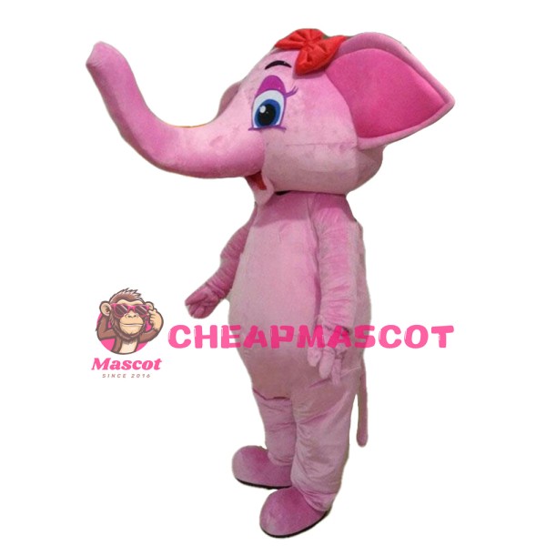 New Friendly Cartoon Pink Elephant Mascot Costume
