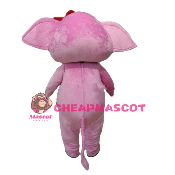 New Friendly Cartoon Pink Elephant Mascot Costume