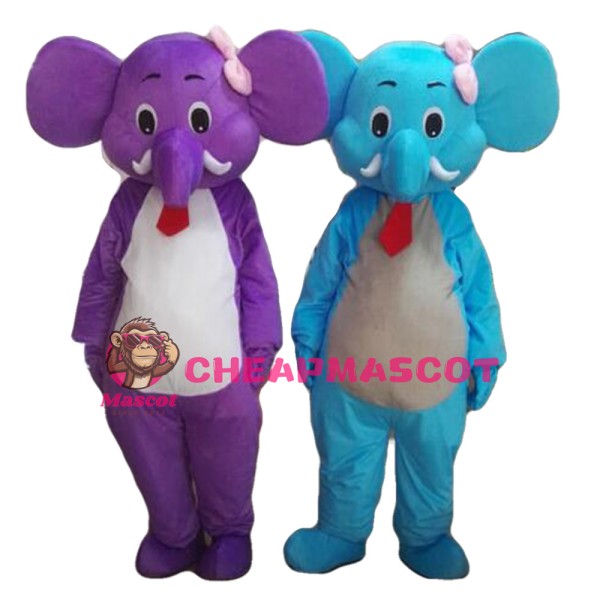Colorful Cartoon Elephant Mascot Costume