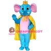 Good Quality Lovely Cartoon Blue Elephant With Yellow Cloak Mascot Costume