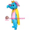 Good Quality Lovely Cartoon Blue Elephant With Yellow Cloak Mascot Costume
