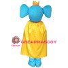 Good Quality Lovely Cartoon Blue Elephant With Yellow Cloak Mascot Costume