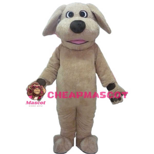 Smart Khaki Dog Mascot Costume For School Celebrations