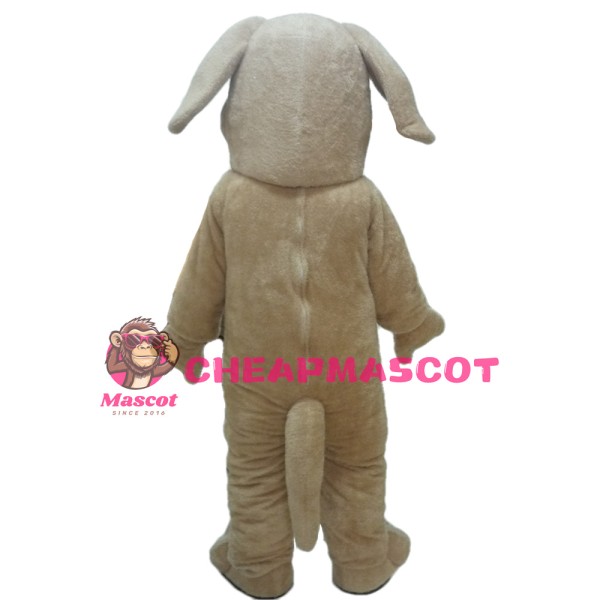 Smart Khaki Dog Mascot Costume For School Celebrations
