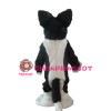 Funny Plush Black & White Dog Mascot Costume