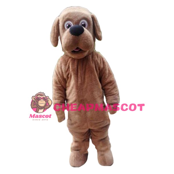 Adult Cartoon Polite Brown Dog Mascot Costume