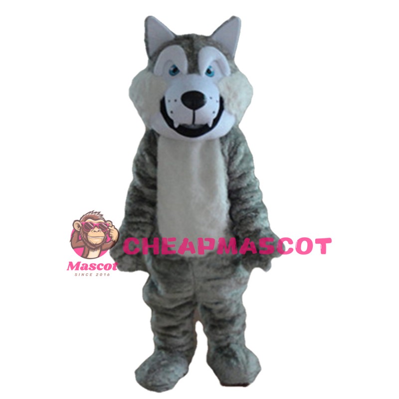 Gray Dog Mascot Costume