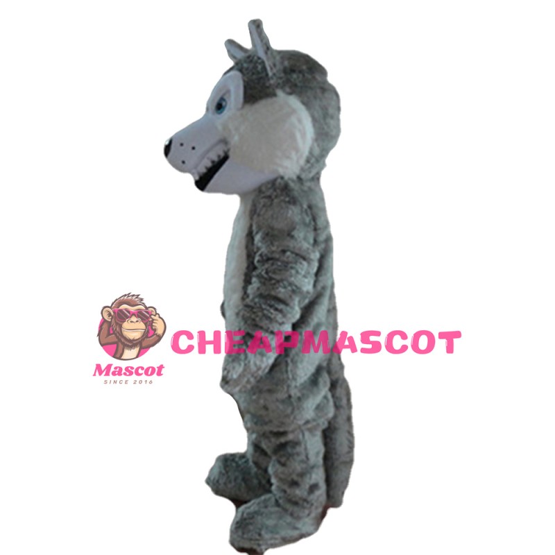 Gray Dog Mascot Costume
