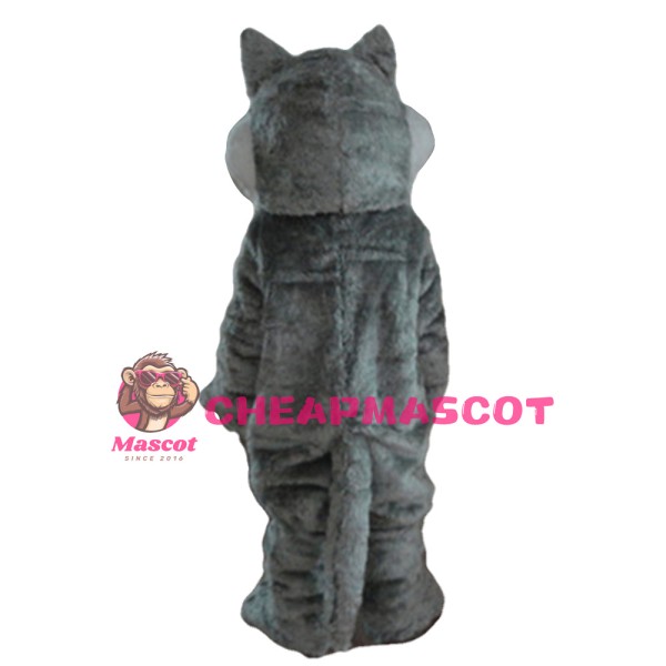 Gray Dog Mascot Costume