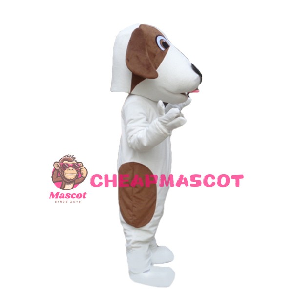 Lovely White & Brown Dog Mascot Costume