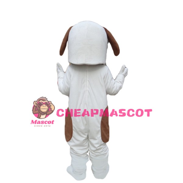 Lovely White & Brown Dog Mascot Costume