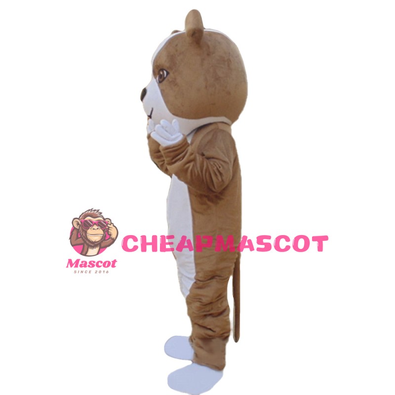 Friendly Brown & White Dog Mascot Costume