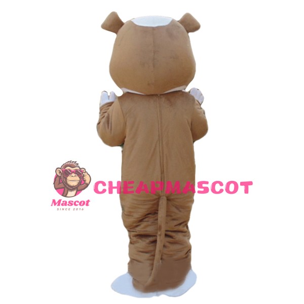 Friendly Brown & White Dog Mascot Costume