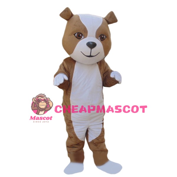 Friendly Brown & White Dog Mascot Costume