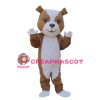 Friendly Brown & White Dog Mascot Costume