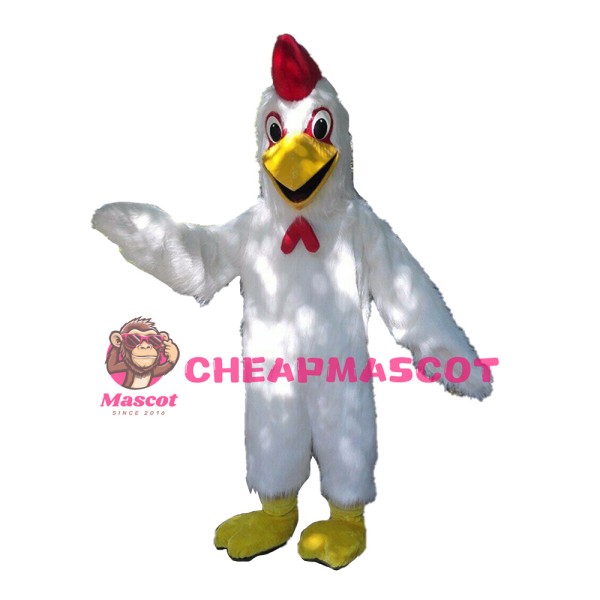 Fancy Cartoon White Chicken Mascot Costume