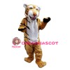 Fancy Tiger With Smiling Face Mascot Costume