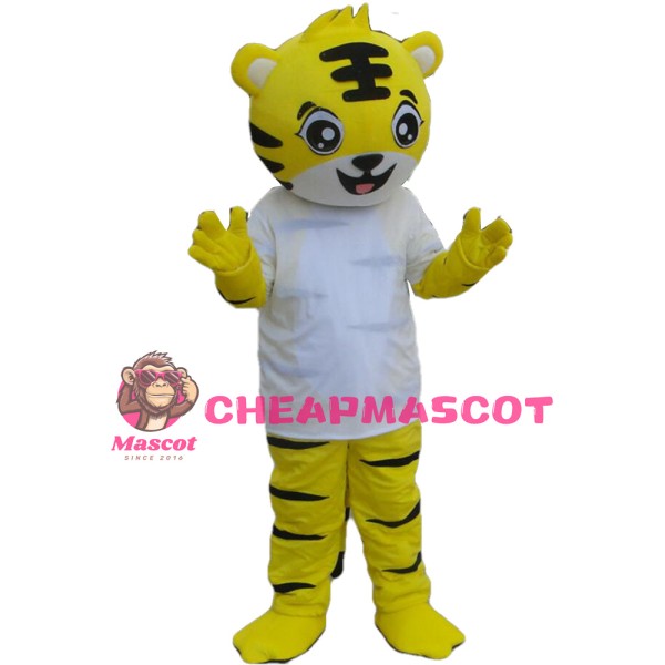So Lovely Cartoon Yellow Tiger Mascot Costume For Party