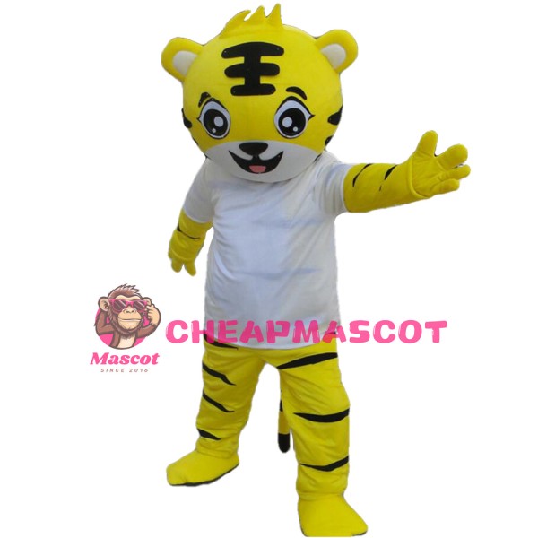So Lovely Cartoon Yellow Tiger Mascot Costume For Party