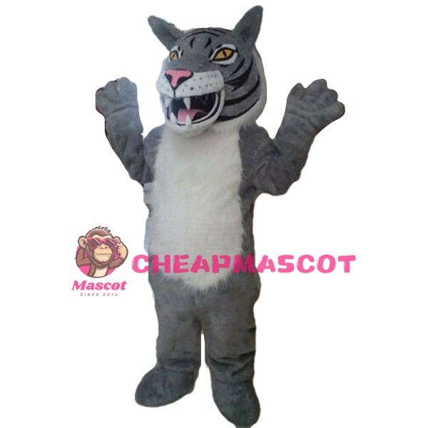 Top Quality Fierce Grey & White Tiger Mascot Costume