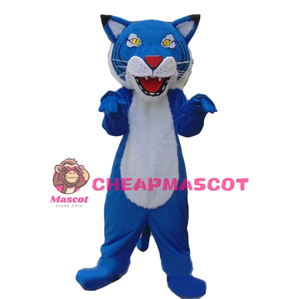 Adult Blue & White Tiger Mascot Costume