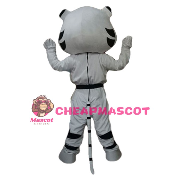 Lovely Taekwondo White Tiger Mascot Costume