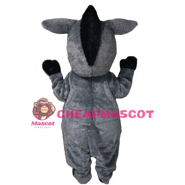 Unisex Cute Grey & White Donkey Mascot Costume