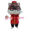 Adorable Cartoon Squirrel With Suit And Glasses Mascot Costume
