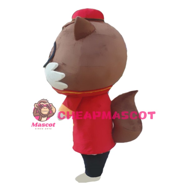 Adorable Cartoon Squirrel With Suit And Glasses Mascot Costume